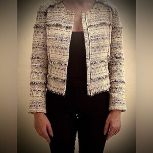 Joie Women's Textured Cream and Blue Blazer